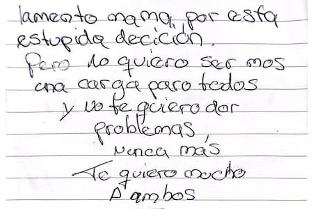 La carta que dejó el soldado Gómez antes de quitarse la vida en la quinta de olivos