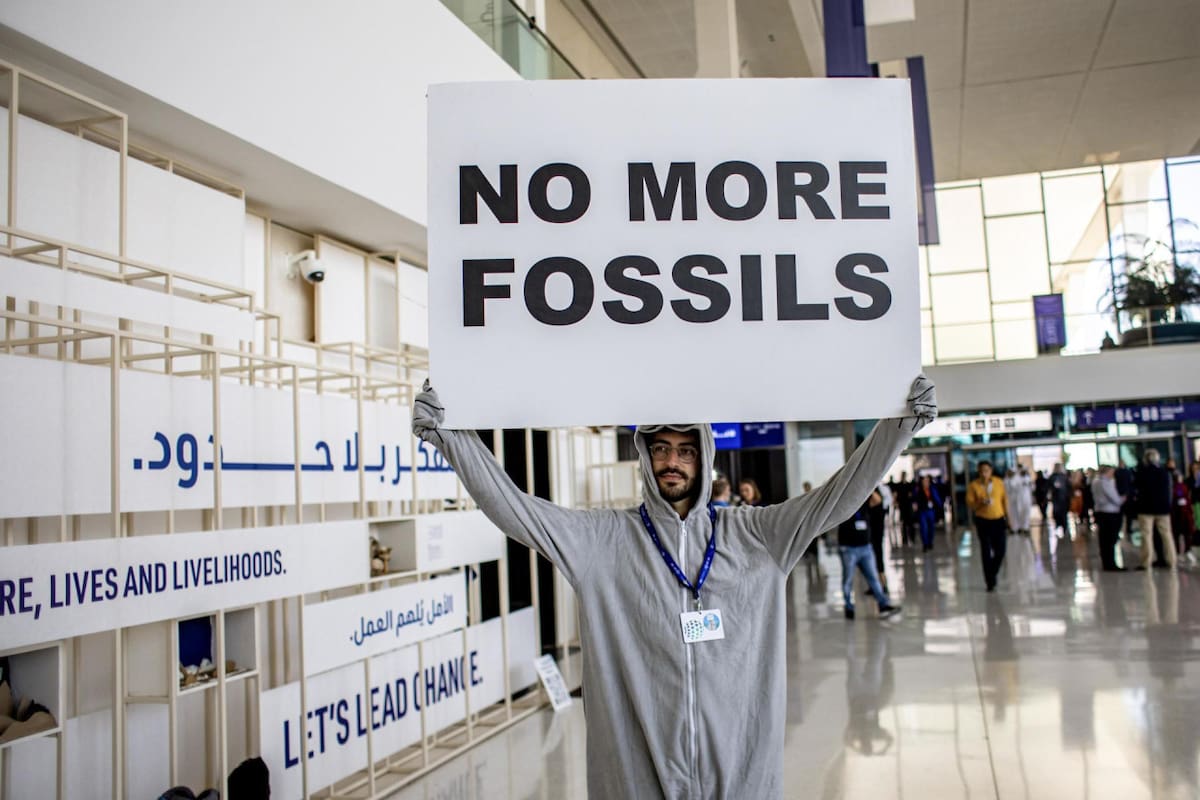 Protestas en la COP28. Foto: EFE.