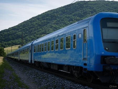 Tren de corta distancia en Europa. Foto: Grok.