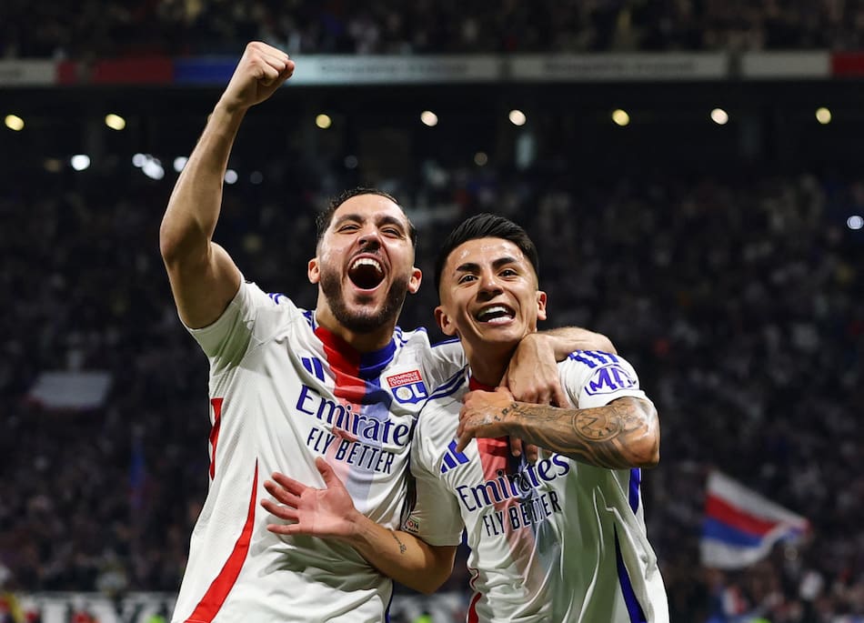 Thiago Almada, Olympique de Lyon vs Manchester United. Foto: Reuters/Gonzalo Fuentes