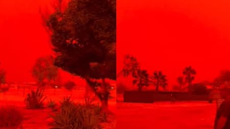 El cielo se volvió rojo: el impactante fenómeno que sorprendió y asustó a la población antes de un ciclón