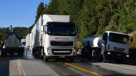Camiones en Chile ante el coronavirus