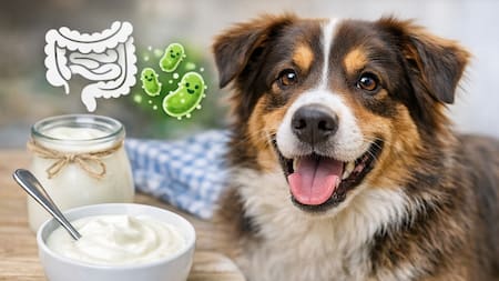 ¿Es bueno darle yogur natural a tu perro? Beneficios reales para su flora intestinal
