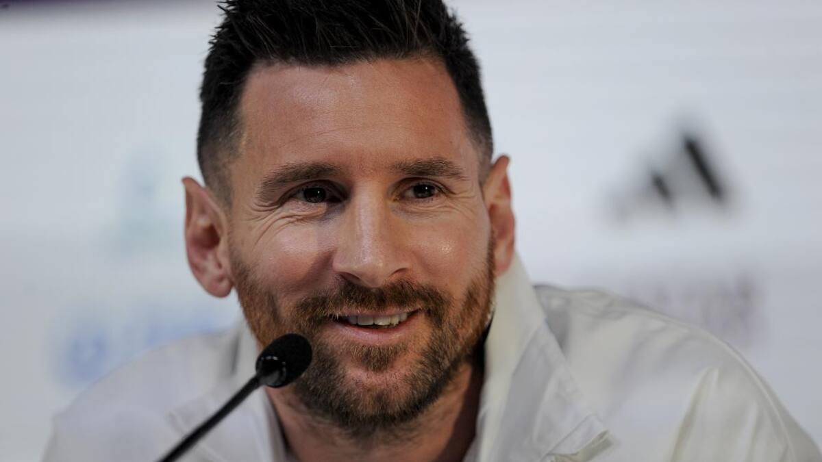 Lionel Messi, conferencia de prensa. Foto: Télam