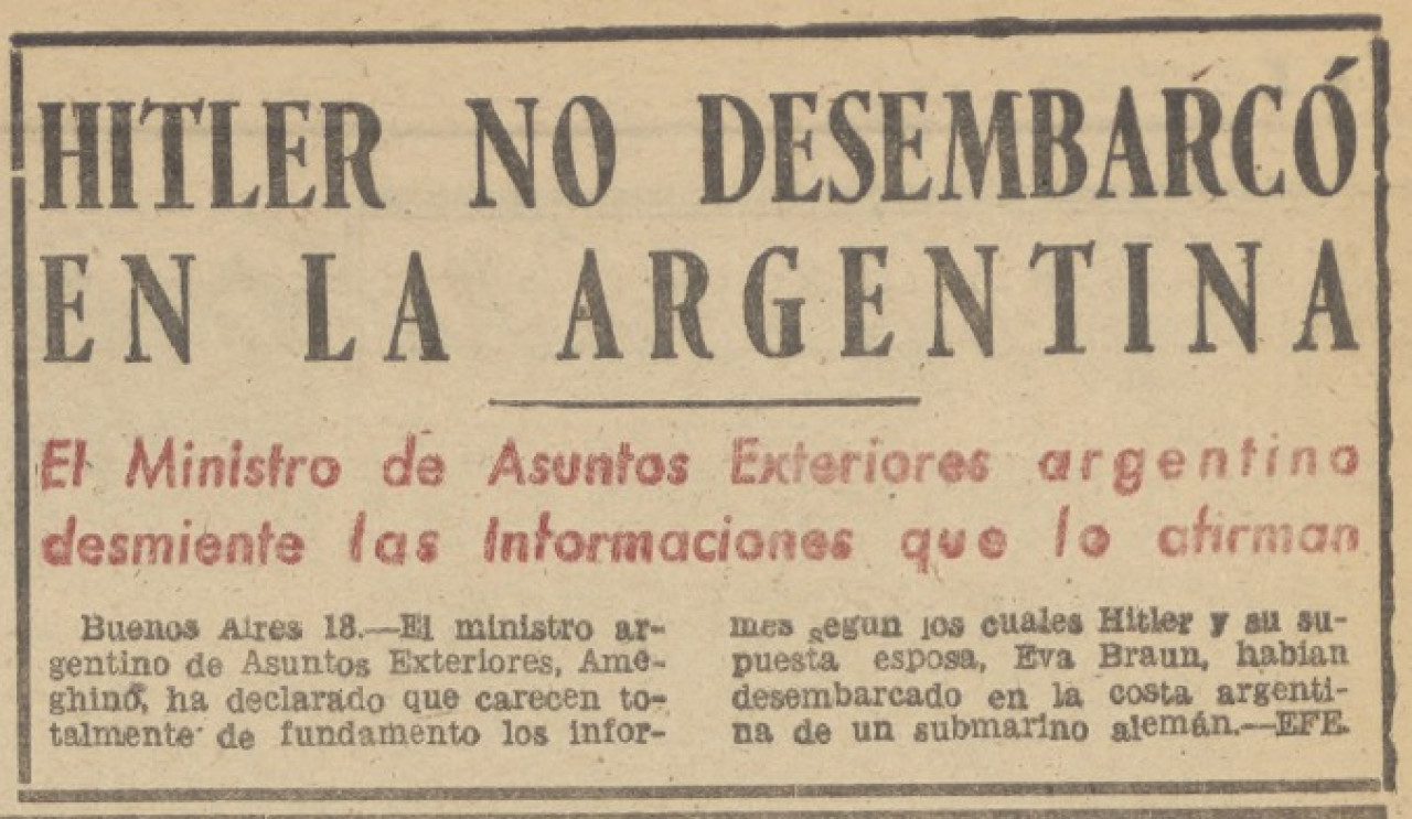 La noticia de la agencia EFE sobre la presencia de una flota alemana en la costa argentina. Foto: X @AbelBasti