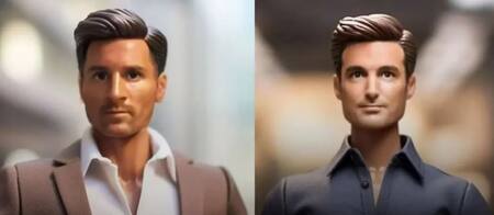 Lionel Messi y Lionel Scaloni en modo Ken. Foto: BaiRBIE.me.