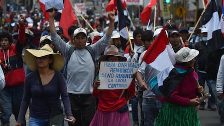Jornada de manifestaciones en Perú. Foto: EFE