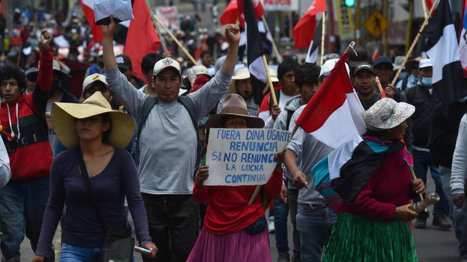 Jornada de manifestaciones en Perú. Foto: EFE