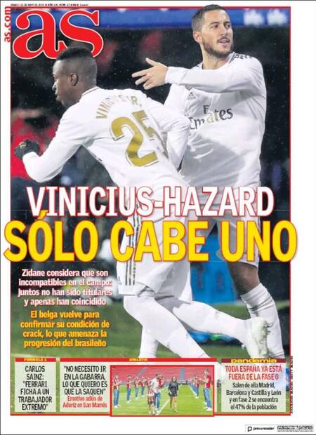 Tapas de diarios, AS, sábado 23 de mayo de 2020