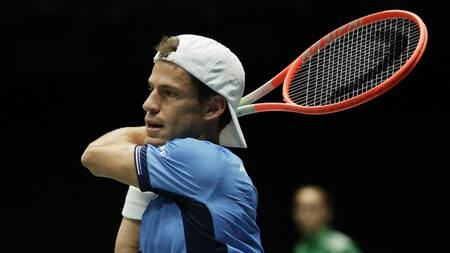 Diego Schwartzman en la Copa Davis 2022. Foto: REUTERS.