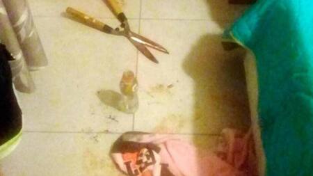 Mujer corta genitales