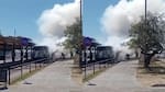 Se prendió fuego un colectivo de la línea 166 en pleno Metrobus de Haedo: qué se sabe sobre el incendio