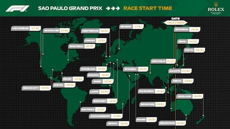 Así mostraba los horarios la Fórmula 1 hasta 2024. Foto: x F1.