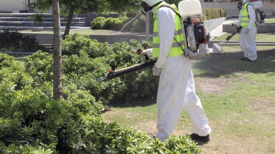 Tareas de fumigación contra el Dengue, NA.