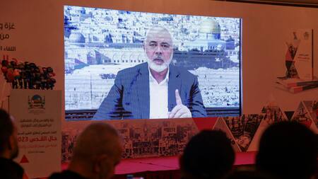 Mensaje del líder de Hamás, Ismail Haniyeh. Foto: Reuters