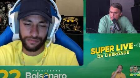 Bolsonaro en conversación con Neymar. Foto: captura video