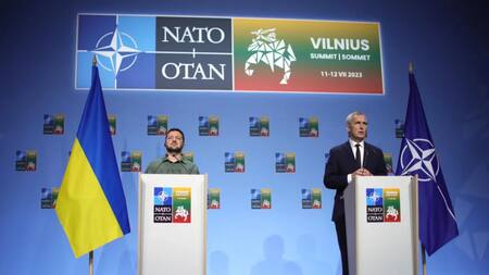 Volodimir Zelenski en la cumbre de OTAN. Foto: EFE