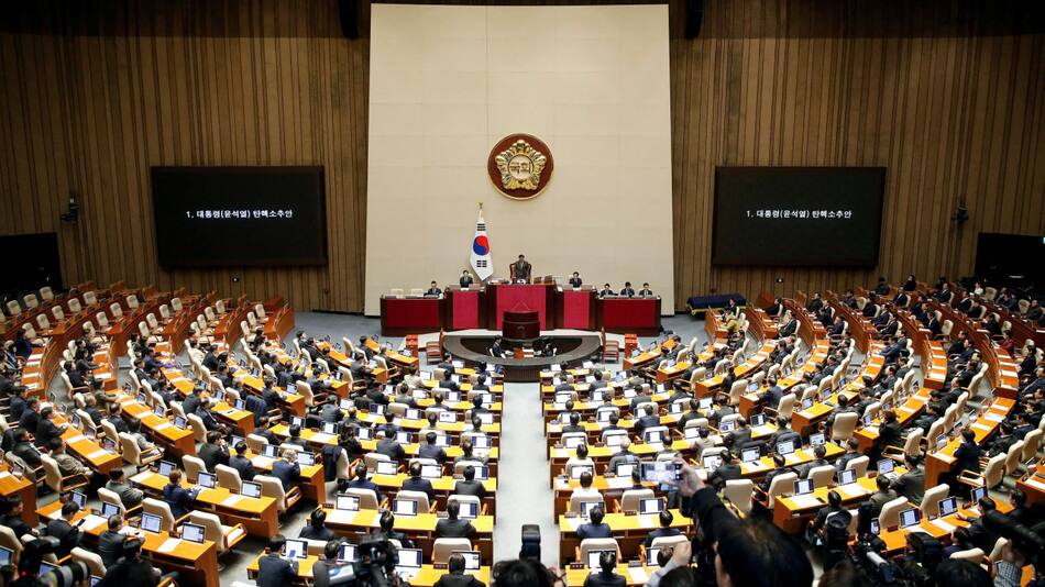 El Parlamento de Corea del Sur votó a favor de la destitución de Yoon Suk-yeol. Foto: Reuters.