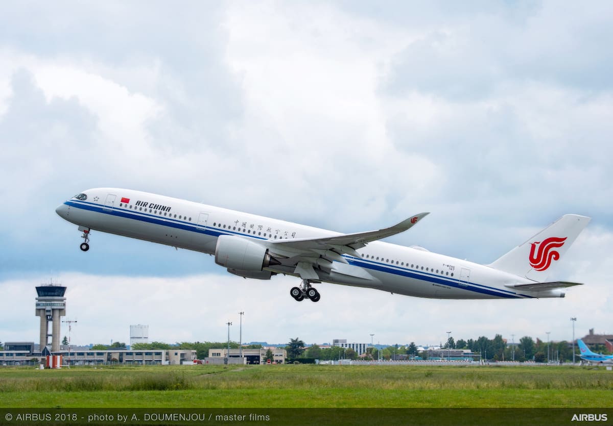 Avión Air China. Foto: AirBus.