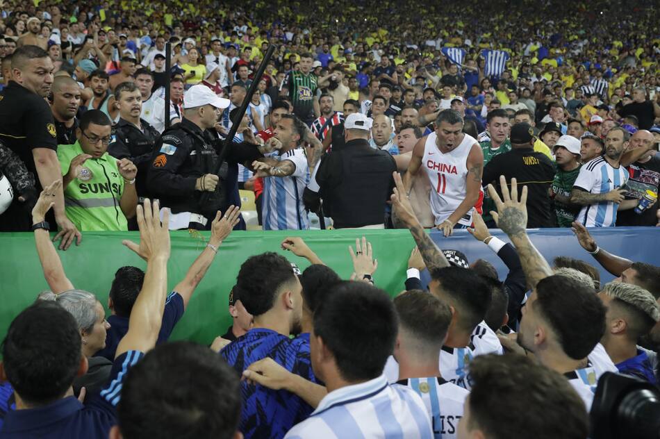 Incidentes en Brasil-Argentina. Foto: EFE
