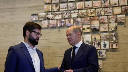 Gabriel Boric y Olaf Scholz en Chile. Foto: Reuters.