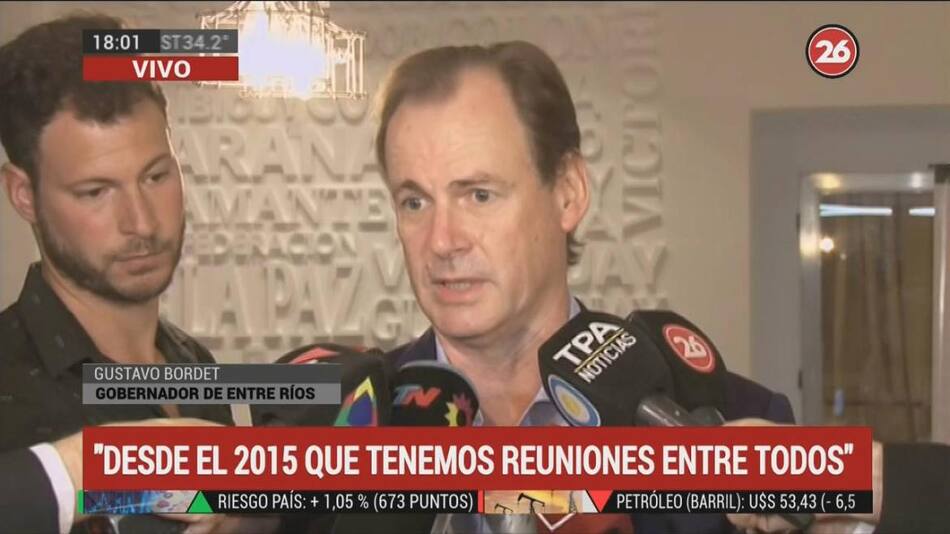 Gustavo Bordet, Gobernador de Entre Ríos,