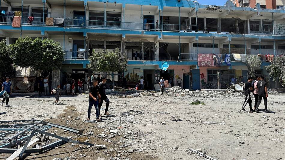 Israel atacó una escuela de la UNRWA. Foto: Reuters