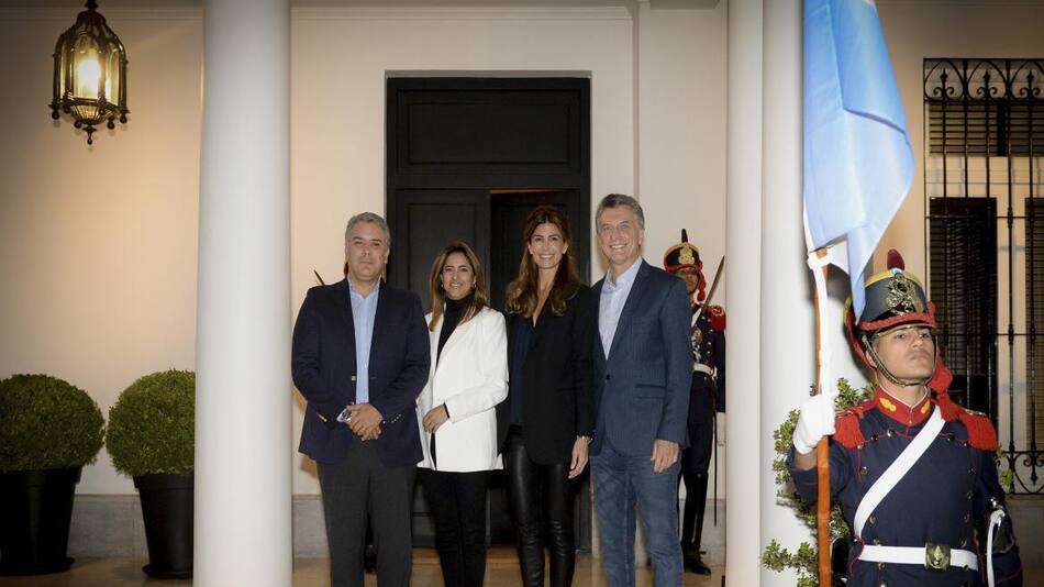 Mauricio Macri junto a Iván Duque, presidente de Colombia, en la Quinta de Olivos (Agencia NA)