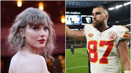 Taylor Swift y Travis Kelce. Fotos: Reuters.