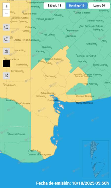 Las localidades de Buenos Aires afectadas por la alerta por fuertes vientos.