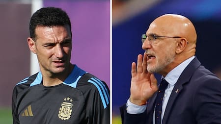 Lionel Scaloni y Luis de la Fuente. Foto: Reuters.