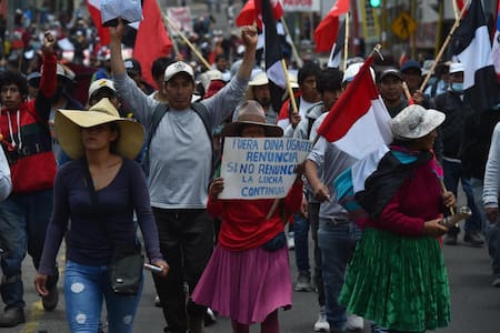 Jornada de manifestaciones en Perú. Foto: EFE