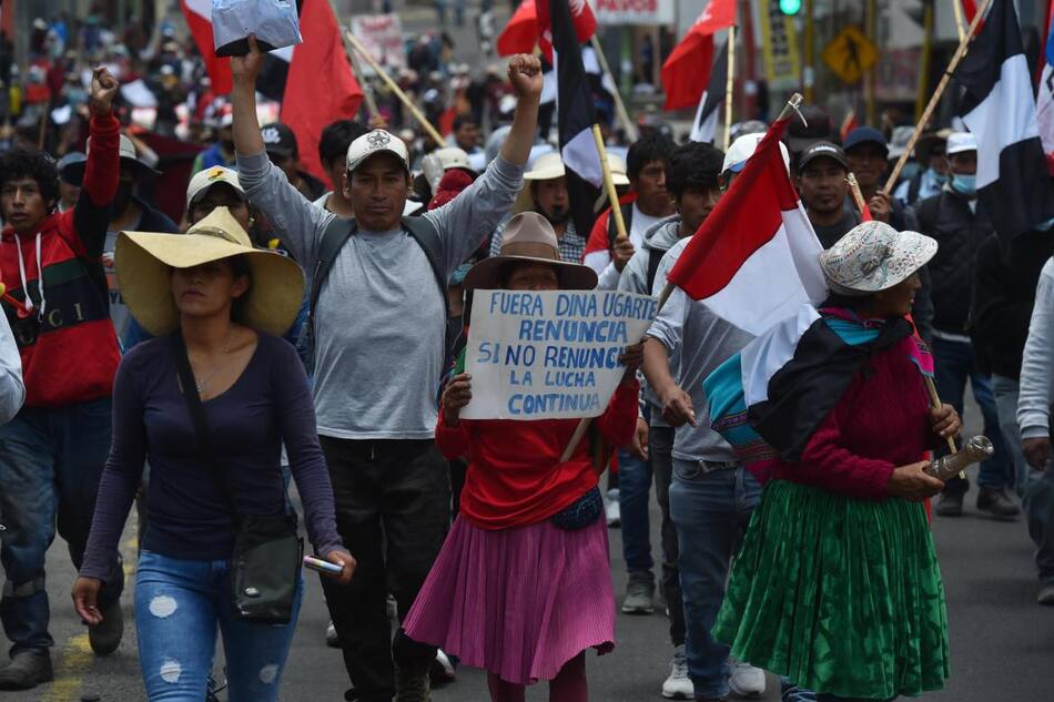 Jornada de manifestaciones en Perú. Foto: EFE