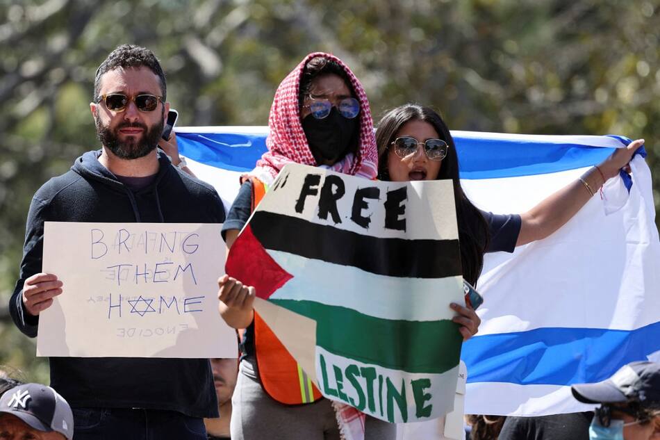 Protestas en los campus de Nueva York. Foto: Reuters.