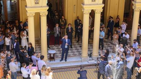 Brindis fin de año en Casa Rosada.