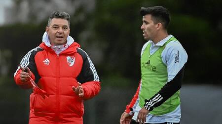 Marcelo Gallardo y Marcos Acuña. Foto: Instagram @riverplate