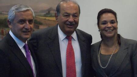 Pérez Molina, Carlos Slim y Roxana Baldetti.