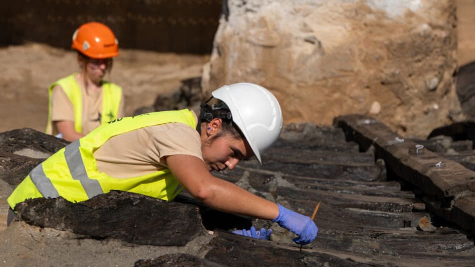 Encuentran restos de gran barco medieval en Barcelona. Foto: Ayuntamiento de Barcelona.