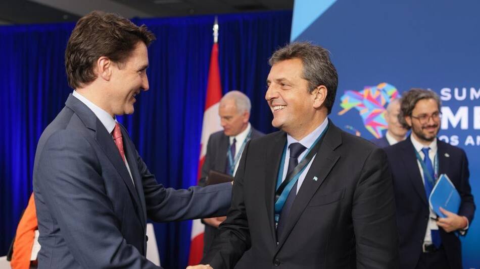 Sergio Massa y Alberto Fernández se reunieron con Justin Trudeau