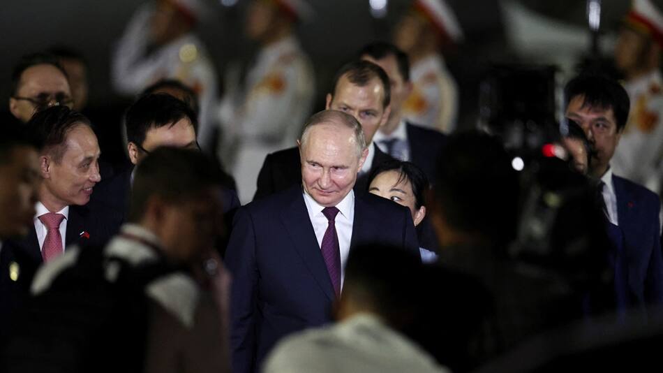 La llegada de Vladímir Putin a Vietnam. Foto: Reuters.