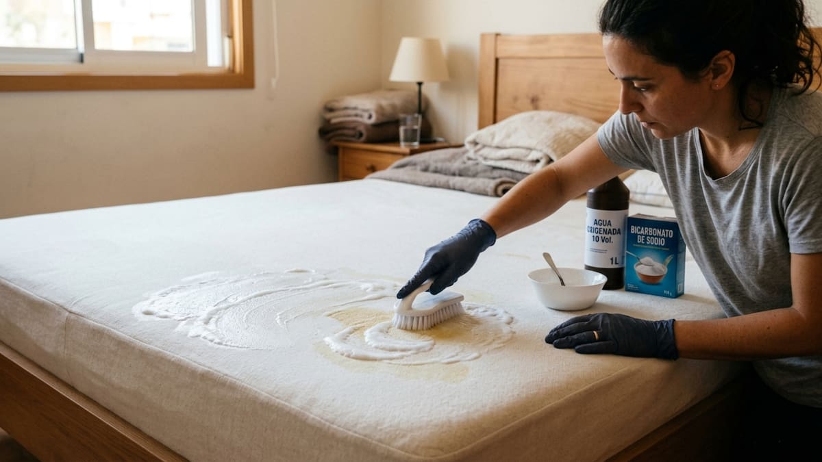 Las expertas coinciden: “Para limpiar las manchas del colchón prepará esta mezcla con agua oxigenada”.