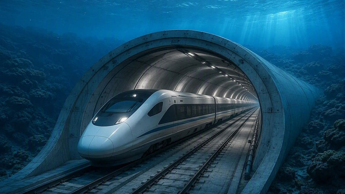 China construye el túnel ferroviario submarino más largo del mundo: tendrá un tramo de 16,8 kilómetros bajo el mar