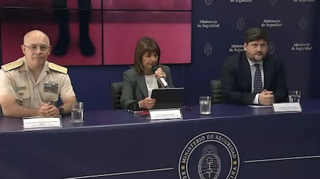 Conferencia de prensa de Patricia Bullrich sobre la detención de integrante de Estado Islámico. Foto: NA.