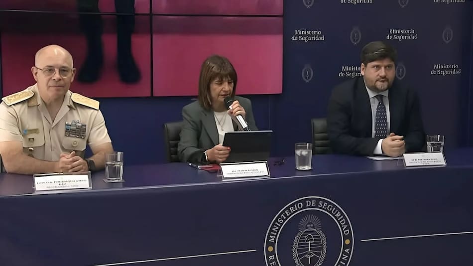 Conferencia de prensa de Patricia Bullrich sobre la detención de integrante de Estado Islámico. Foto: NA.