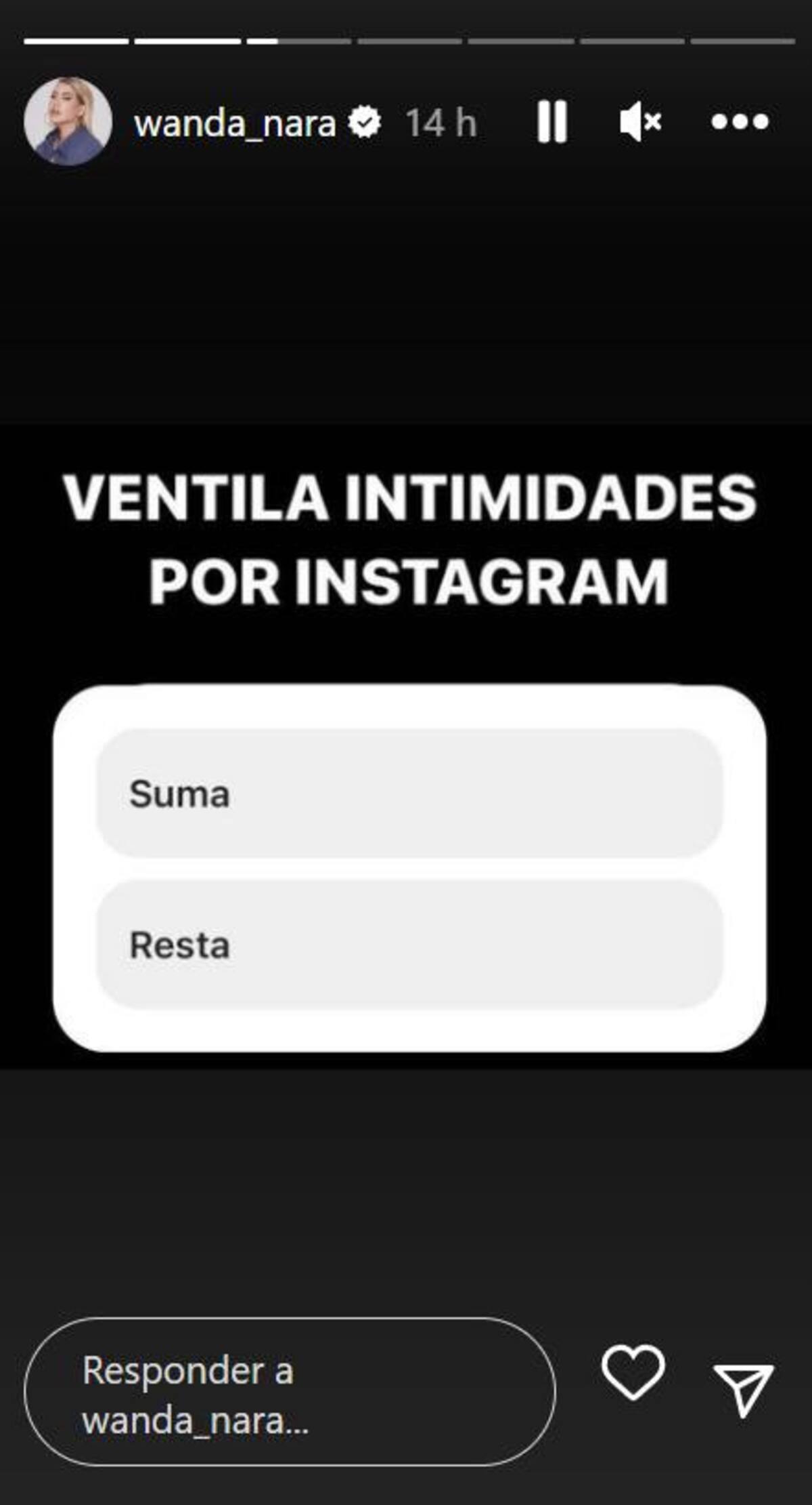 Otra de las historias de Wanda. Foto: Instagram.