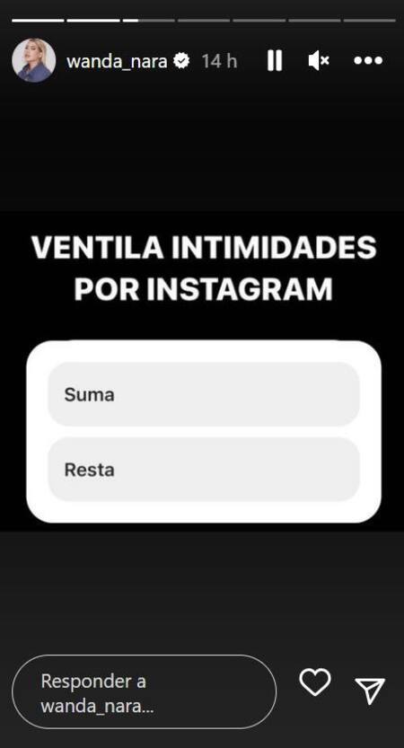Otra de las historias de Wanda. Foto: Instagram.