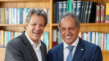 Daniel Scioli y Fernando Haddad. Foto: @danielscioli.