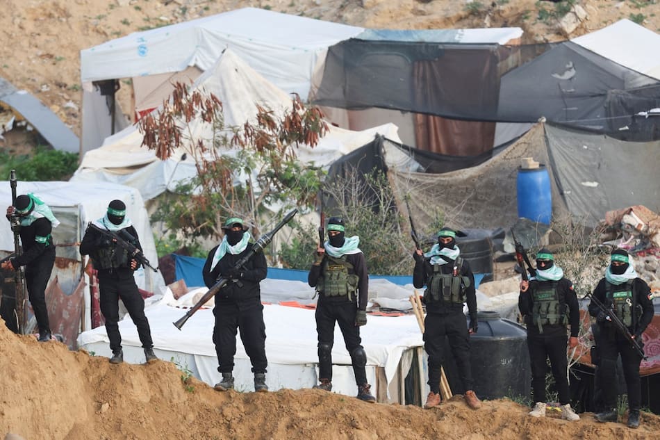 Milicianos del grupo terrorista Hamás. Foto: Reuters/Ramadan Abed