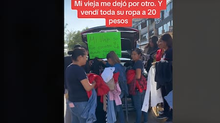 Fue engañado por su esposa y vendió toda su ropa. Foto: TikTok.