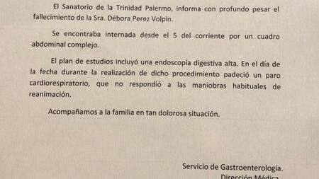 Parte médico - Débora Pérez Volpin